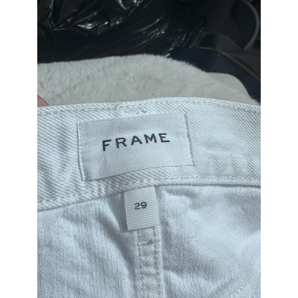 Frame Le Grand Stretch High Rise Denim Shorts Blanc Soho White Size 29 - Picture 5 of 6